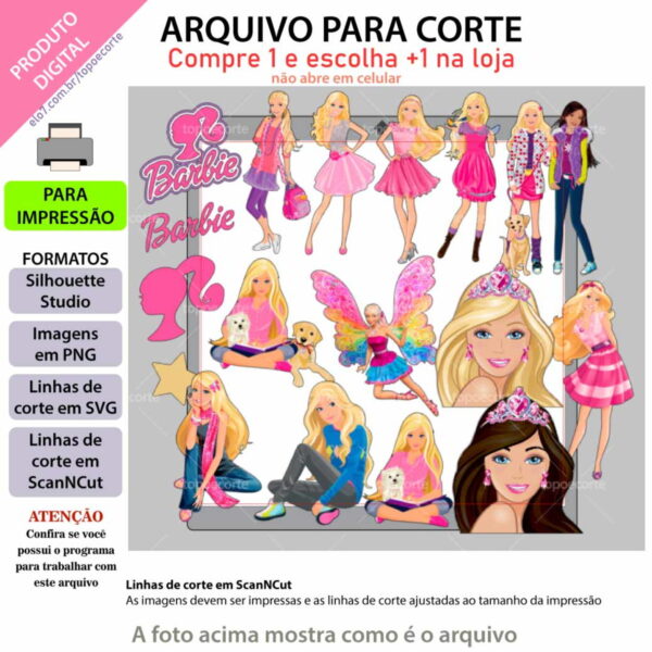 Arquivo Topo de Bolo - Barbie - Image 3