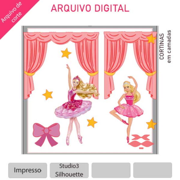 ARQUIVO Topo de bolo Barbie Bailarina +1 tema da loja - Image 2