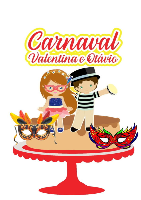 Arquivo Topo de Bolo Camadas Carnaval Bloquinho Infantil - Image 4