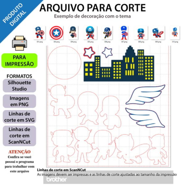ARQUIVO Topo de bolo Capitão América Baby +1 arquivo da loja - Image 3