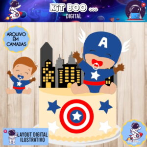 Arquivo Topo de Bolo - Capitão América Bebê