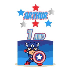 Arquivo topo de bolo capitão américa cute
