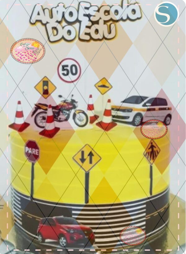 Arquivo topo de bolo CARRO AUTO ESCOLA - 1316 STUDIO