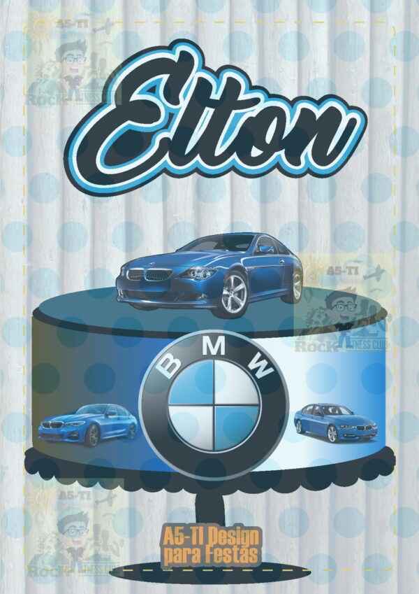Arquivo Topo de bolo Carro Bmw REF: 382