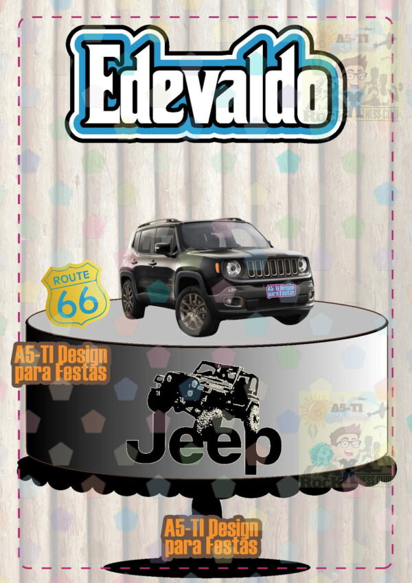 Arquivo Topo de bolo Carro Jeep REF: 492 - Image 2