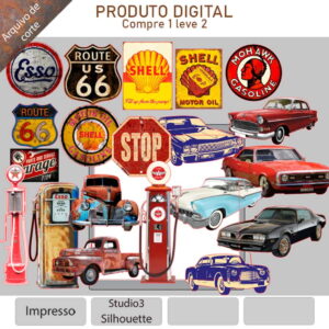 ARQUIVO Topo de bolo Carros E Placas Antigos +1tema