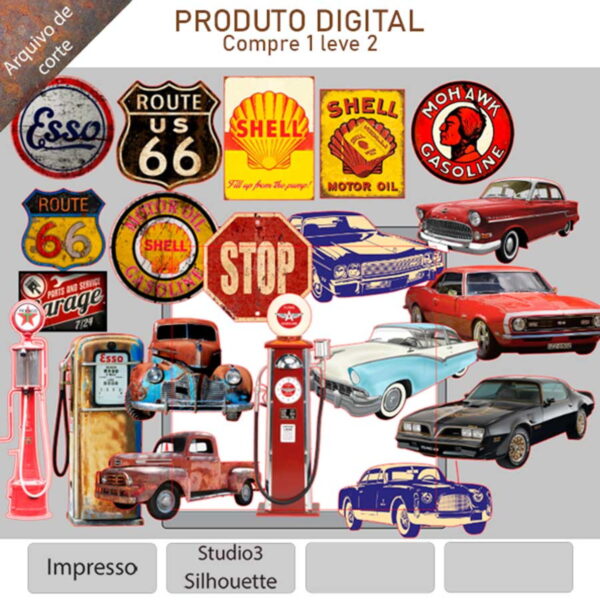 ARQUIVO Topo de bolo Carros E Placas Antigos +1tema