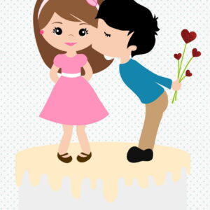 Arquivo Topo De Bolo - Casal Beijo Flor