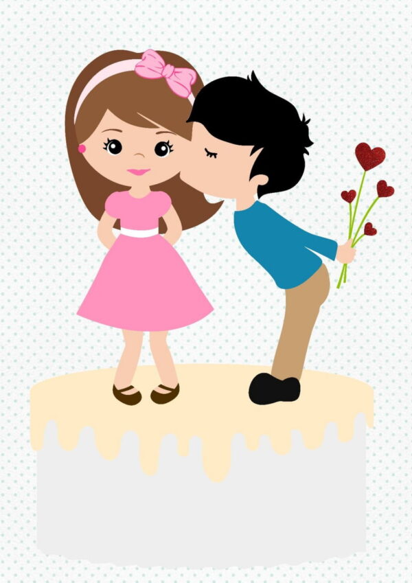 Arquivo Topo De Bolo - Casal Beijo Flor