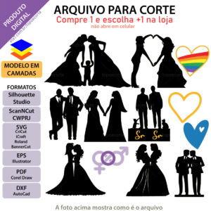 Arquivo Topo de Bolo Casamento Lgbt +1 Arquivo da Loja