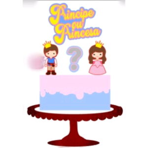 ARQUIVO TOPO DE BOLO CHÁ REVELAÇÃO PRÍNCIPE PRINCESA #11259