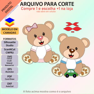 Arquivo Topo de Bolo Chá Revelação Ursinha e Ursinho +1 Tema