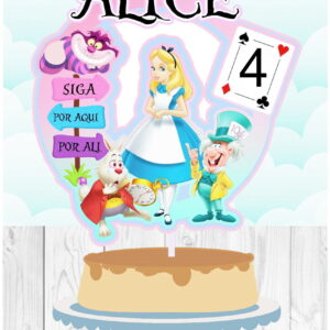 Arquivo Topo de Bolo Circular Alice #ab
