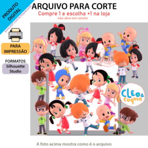 ARQUIVO Topo de bolo Cléo E Cuquin +1 arquivo da loja