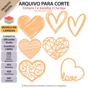 ARQUIVO Topo de bolo Corações +1 arquivo da loja