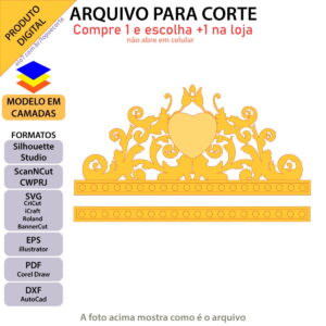 ARQUIVO Topo de bolo Coroa De Princesa Flores +1 arquivo
