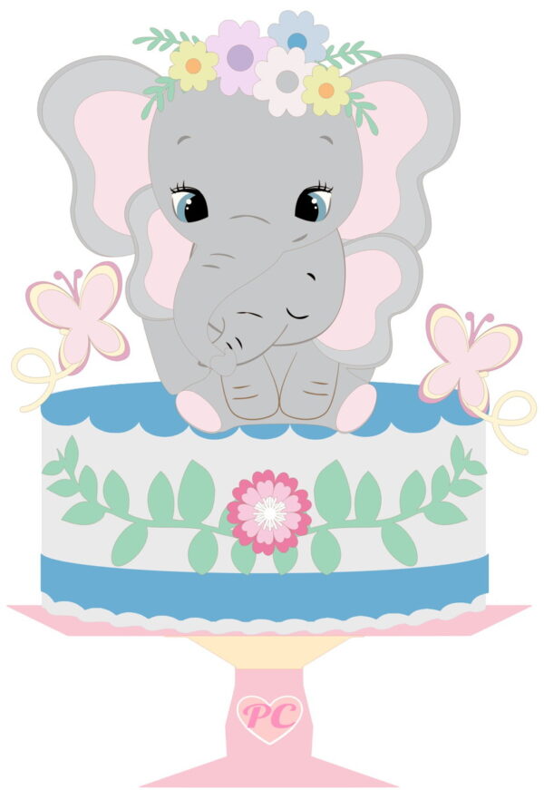 Arquivo Topo de Bolo - Dia das Mães Elefante