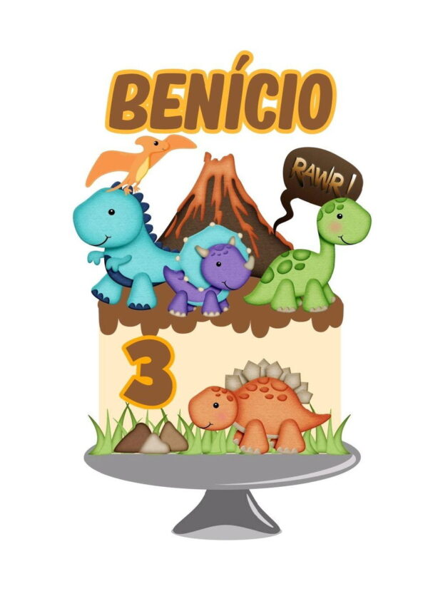 Arquivo topo de bolo dinobaby