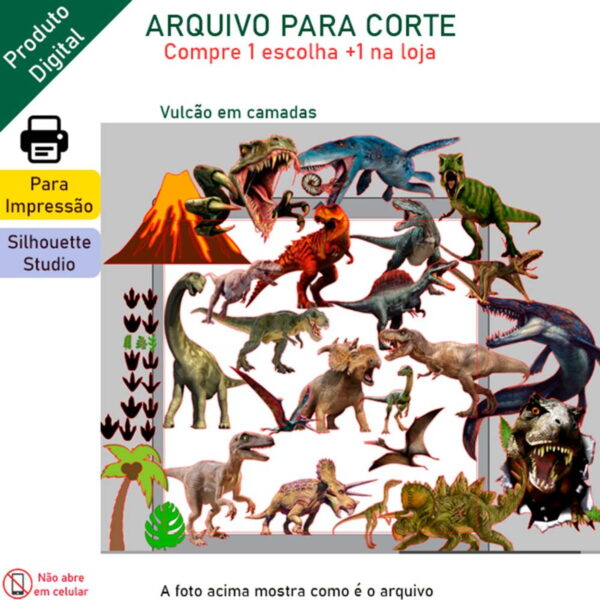 Arquivo Topo de bolo dinossauro +1 tema da loja - Image 2