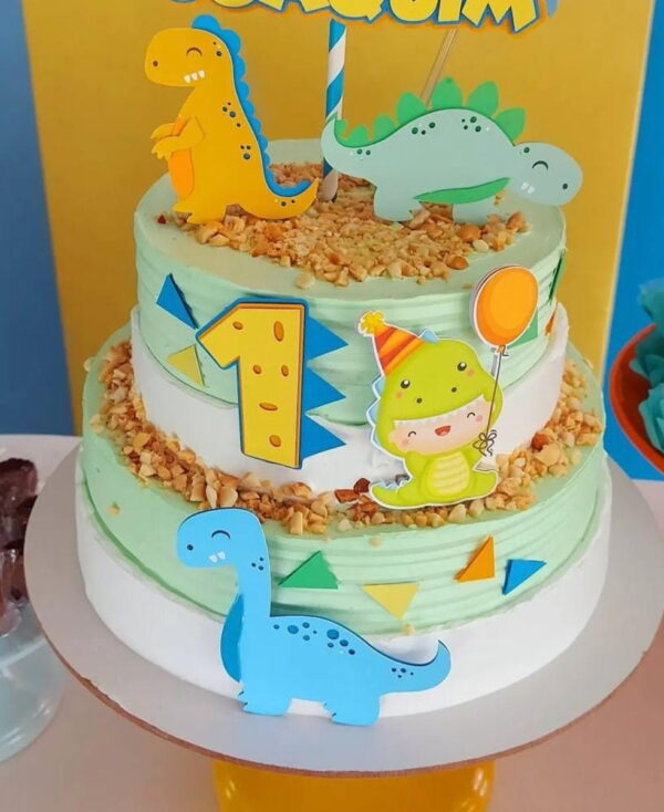 Arquivo Topo de bolo Dinossauro 3D
