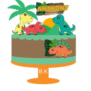 ARQUIVO TOPO DE BOLO DINOSSAURO CAMADAS