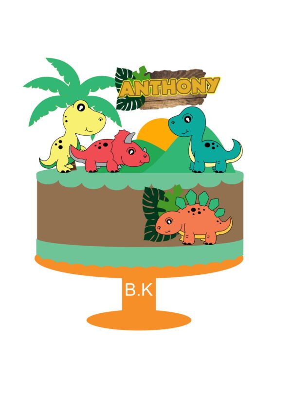 ARQUIVO TOPO DE BOLO DINOSSAURO CAMADAS