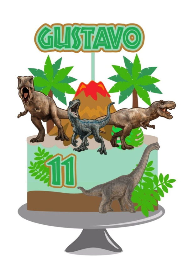 Arquivo topo de bolo dinossauro