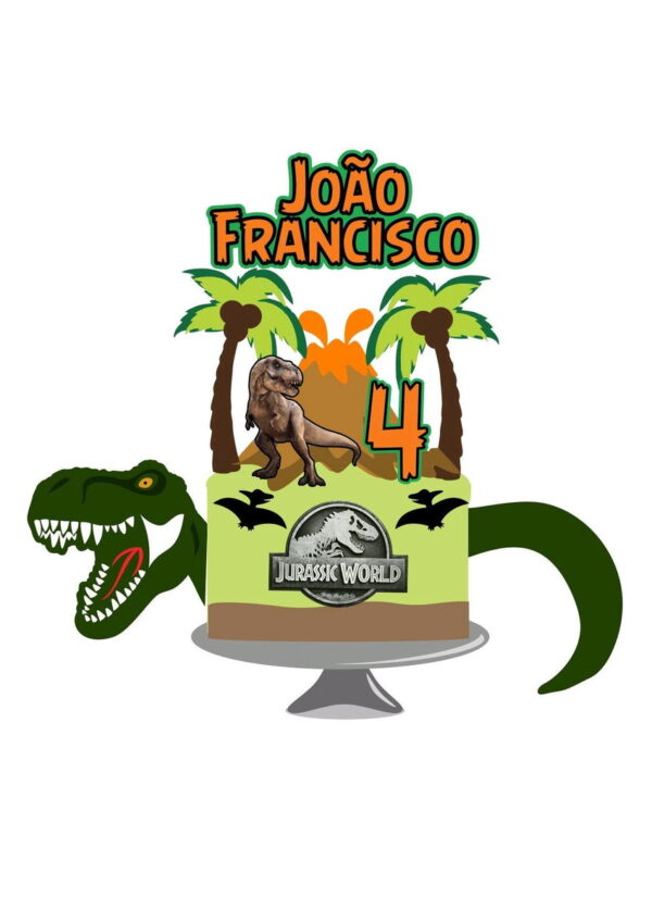Arquivo topo de bolo dinossauro
