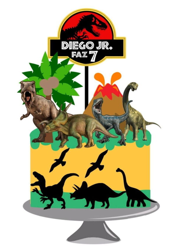 Arquivo topo de bolo dinossauro