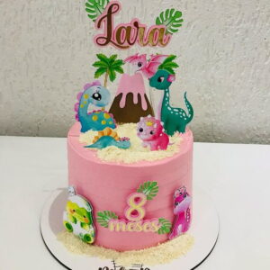 Arquivo Topo De Bolo - Dinossauros Rosa