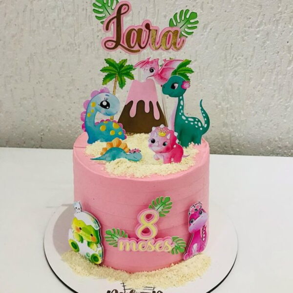 Arquivo Topo De Bolo - Dinossauros Rosa