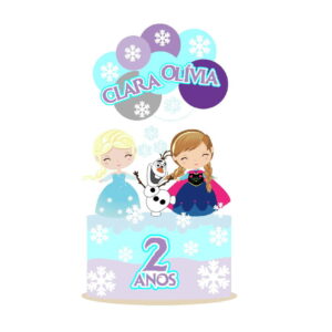 Arquivo topo de bolo frozen cute