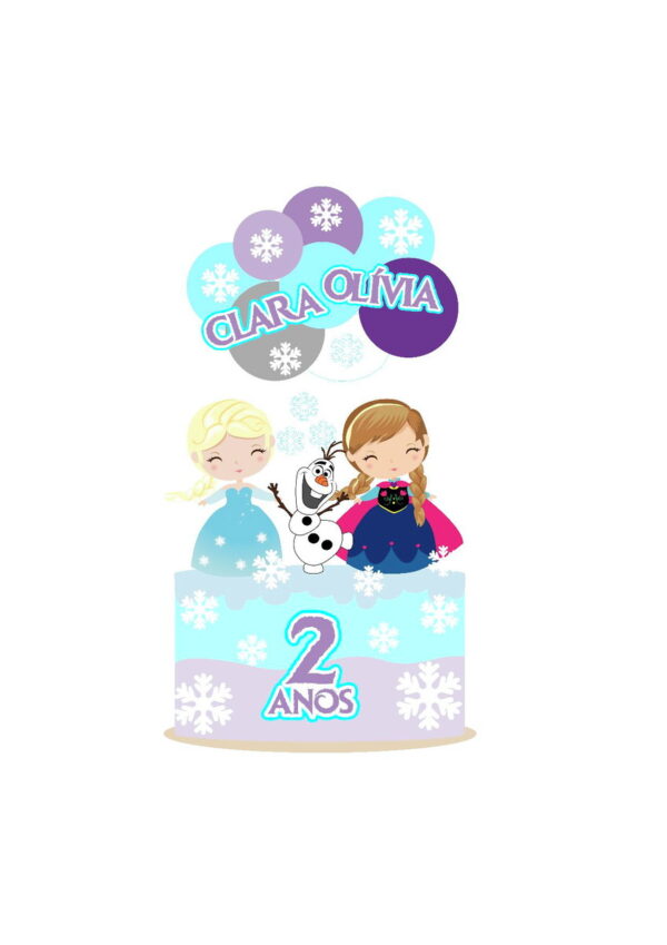 Arquivo topo de bolo frozen cute