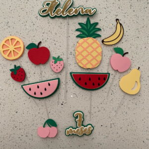 Arquivo Topo de Bolo Frutas 3d