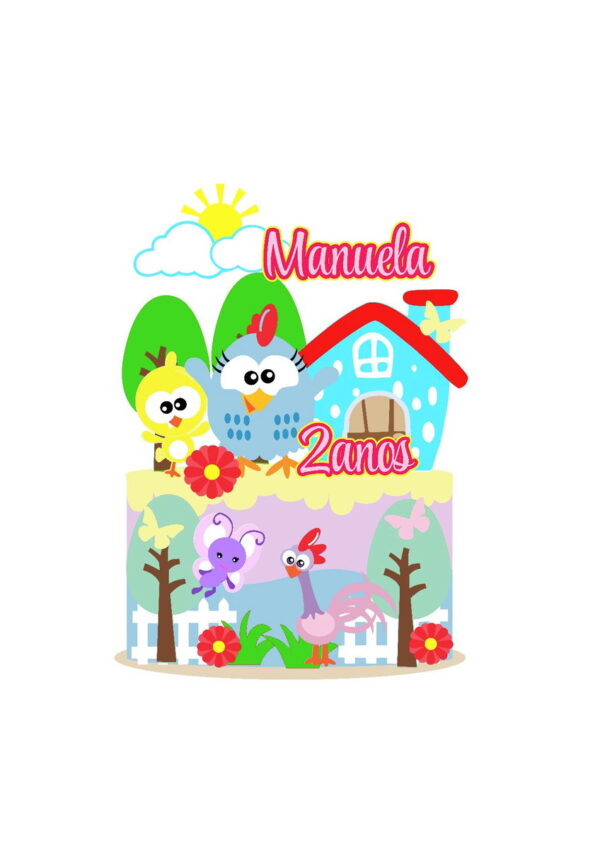 Arquivo topo de bolo Galinha pintadinha 1