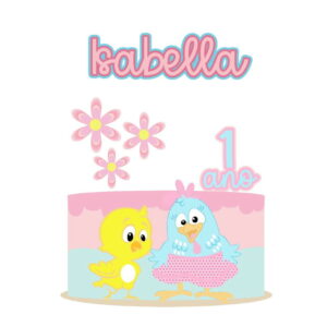 Arquivo topo de bolo Galinha pintadinha e pintinho amarelo