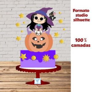 ARQUIVO TOPO DE BOLO HALLOWEEN Bruxinha 03 -COD: 31