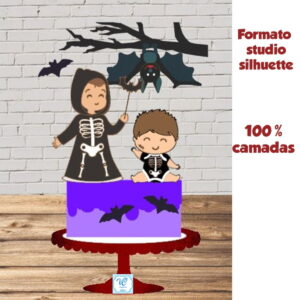 ARQUIVO TOPO DE BOLO HALLOWEEN Esqueleto Menino -02-COD: 37