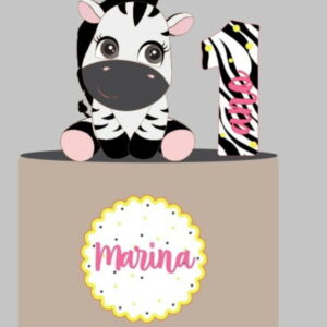 Arquivo Topo de Bolo Zebra Menina