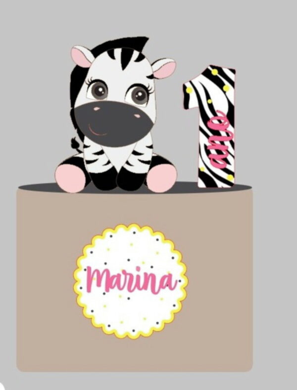 Arquivo Topo de Bolo Zebra Menina