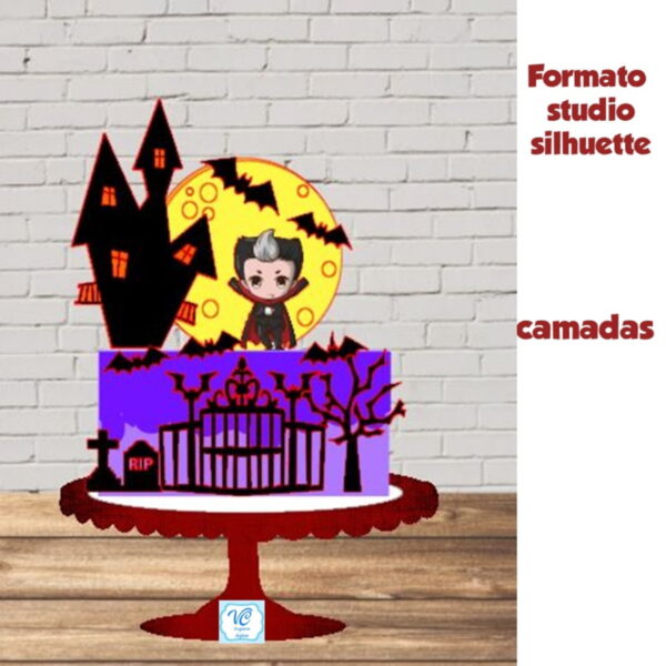 ARQUIVO TOPO DE BOLO HALLOWEEN Vampiro -02-COD: 36