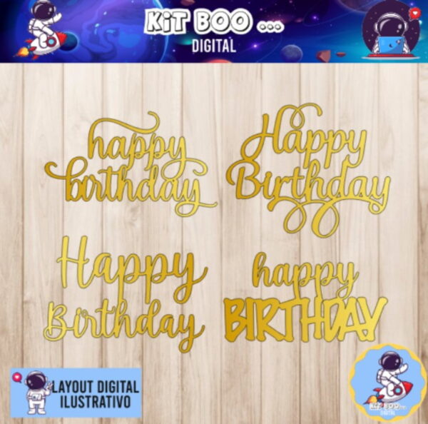 Arquivo Topo de Bolo - Happy Birthday