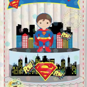 Arquivo topo de bolo herois super homem cute REF: 8012