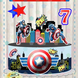 Arquivo topo de bolo herois CAPITAO AMERICA REF: 8017