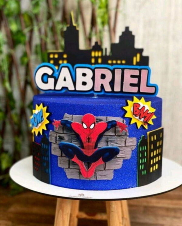 Arquivo Topo de Bolo Homem Aranha Camadas #11043 Studio