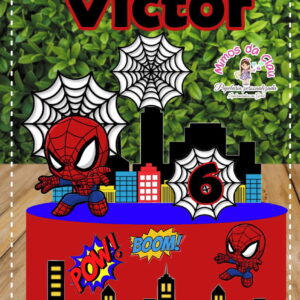Arquivo Topo de Bolo Homem Aranha Cute