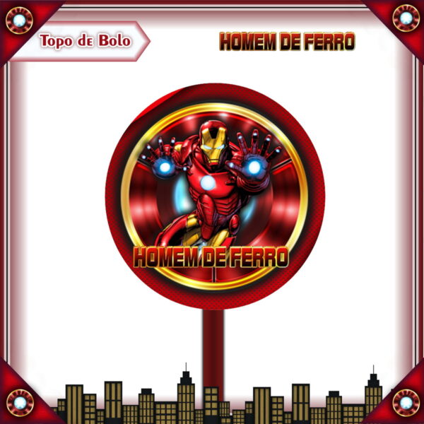 Arquivo Topo de Bolo - Homem de Ferro