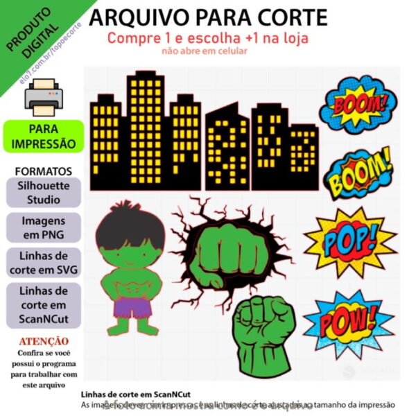 ARQUIVO Topo de bolo Hulk Baby +1 arquivo da loja