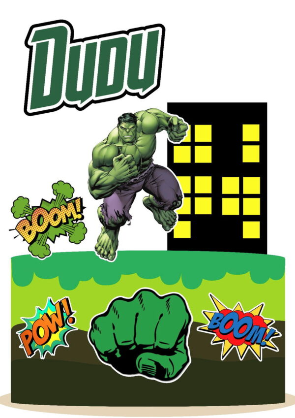 Arquivo topo de bolo hulk