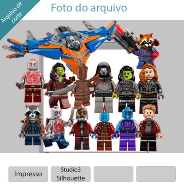 ARQUIVO Topo de bolo Lego Guardiães Da Galáxia +1 tema - Imagem 2